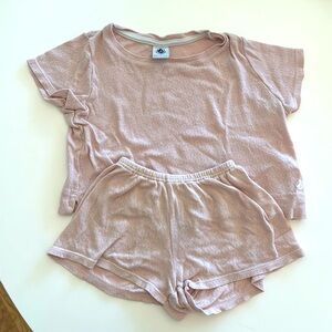 Petit Bateau girls pink PJ set used good condition size 4t